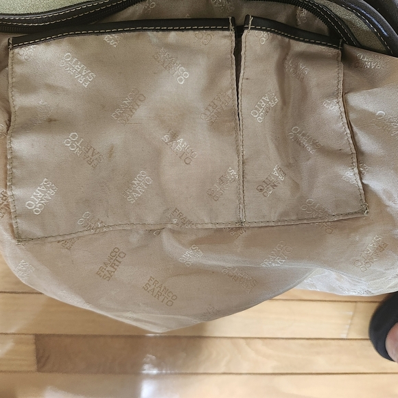 Franco Sarto Green and Brown Shoulder Bag with Gold Accent Vintage Boho Design - Picture 8 of 13